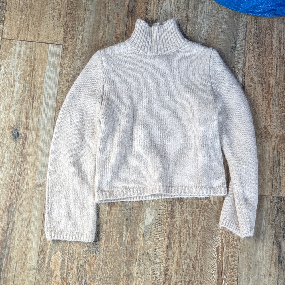 H&M Mock Turtleneck Sweater in Light Beige